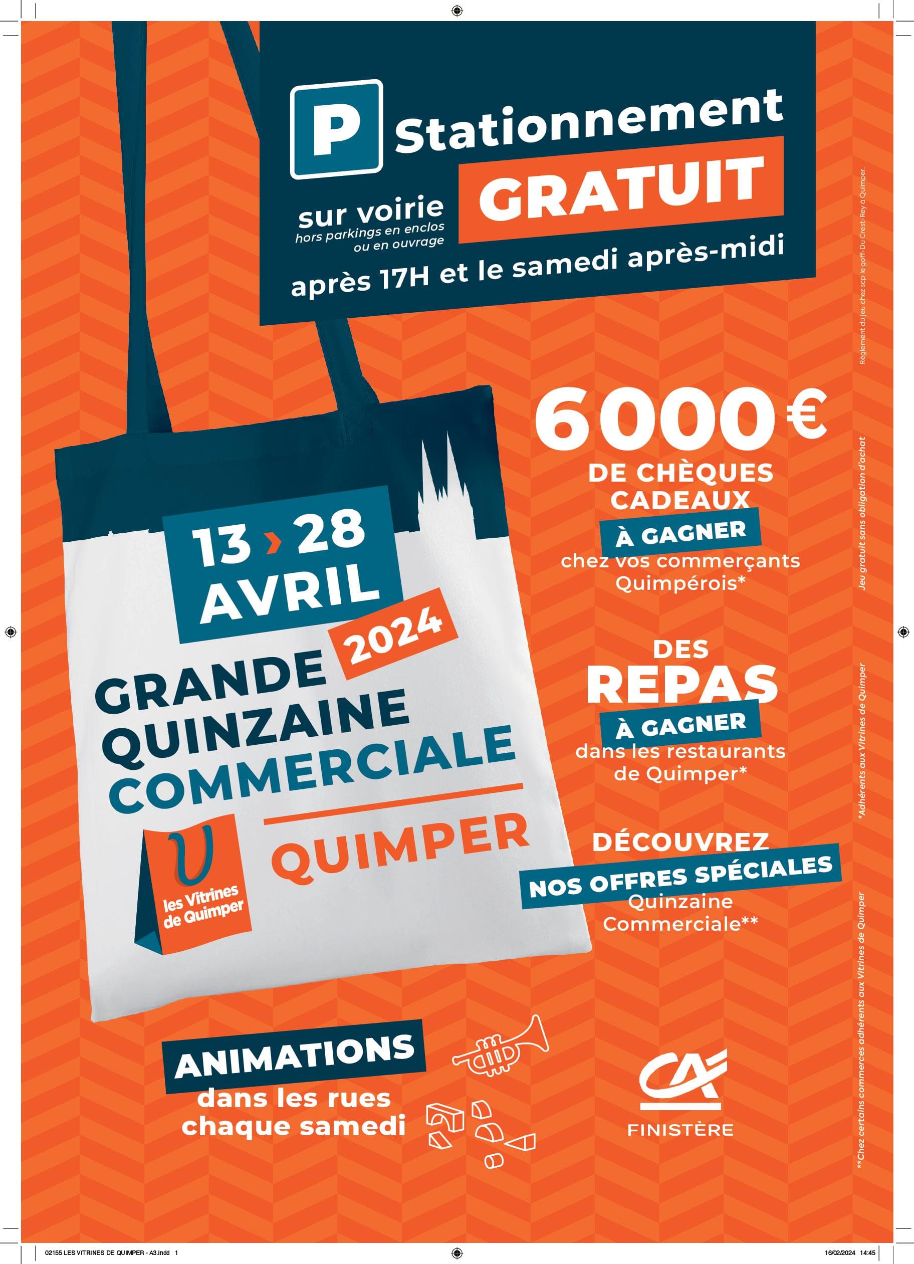 Grande quinzaine commerciale Quimper 2024 Affiche quinzaine commerciale