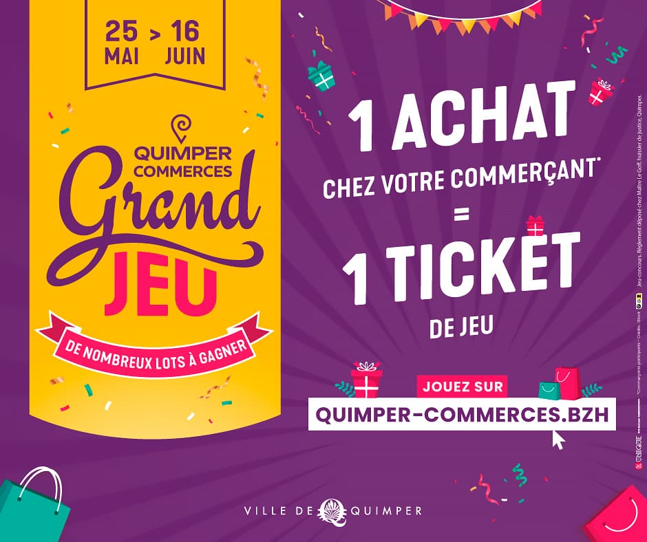Quimper-commerces_Post-Facebook_L940xH788-FR Image de mise en avant pour Du 25 mai au 16 juin : grand jeu concours, à vous de jouer !